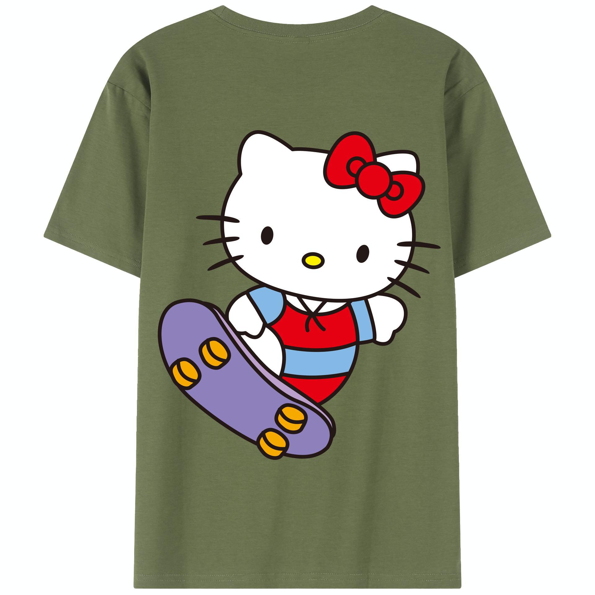 （画像用） Hello Kitty ハローキティ 綿100％半袖Tシャツ（背面プリント）
